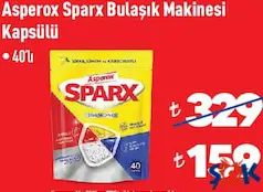 ASPEROX SPARX BULAŞIK MAKİNESİ KAPSÜLÜ / TABLETİ 40'LI ASPEROX SPARX BULAŞIK MAKİNESİ KAPSÜLÜ / TABLETİ 40'LI